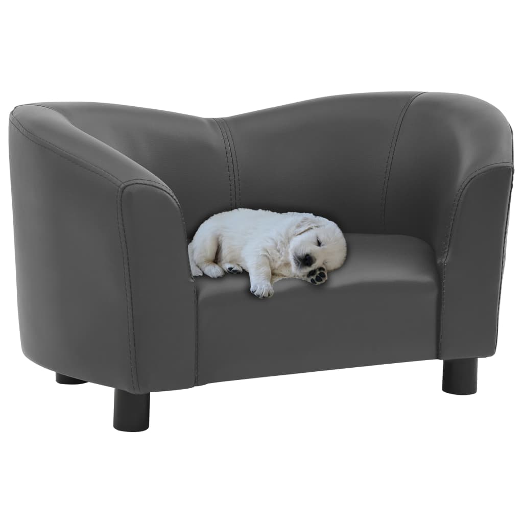 Vidaxl Dog Bank 67x41x39 cm en cuir artificiel gris