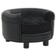 Vidaxl Dog Bank 48x48x32 cm en peluche et en cuir artificiel noir