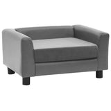 Vidaxl Dog Bank 60x43x30 cm en peluche et en cuir artificiel gris - afbeelding 2