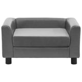 Vidaxl Dog Bank 60x43x30 cm en peluche et en cuir artificiel gris - afbeelding 3