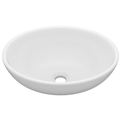 Vidaxl lavabo ovale 40x33 cm Mat de céramique blanc