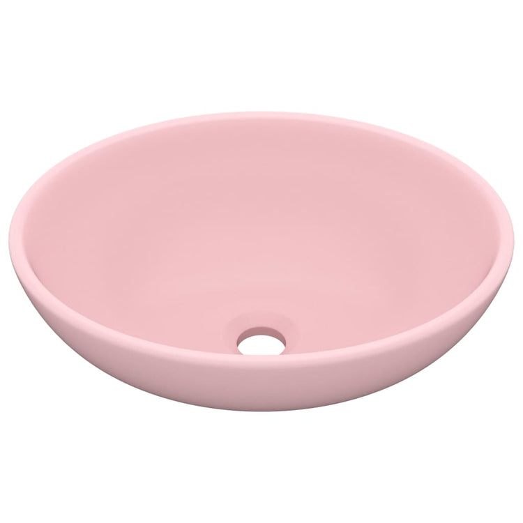 Vidaxl lavabo-lavabo ovale 40x33 cm en céramique rose
