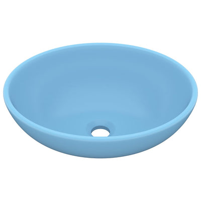 Vidaxl lavabo ovale 40x33 cm en céramique Matt bleu clair