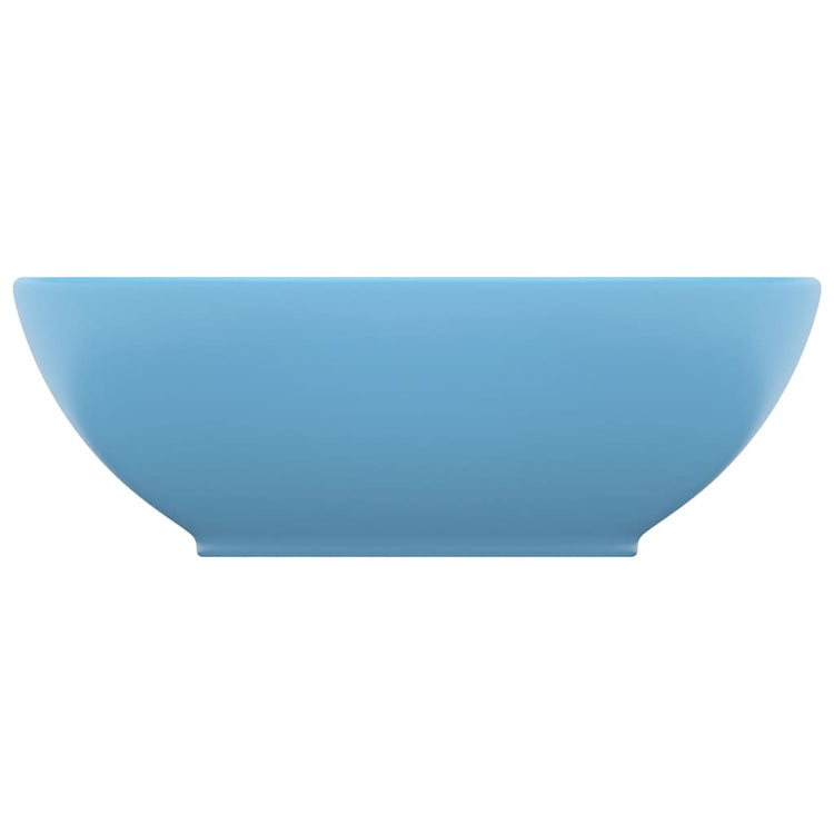 Vidaxl lavabo ovale 40x33 cm en céramique Matt bleu clair