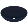 Vidaxl lavabo ovale 40x33 cm Ceramic Matt Bleu foncé