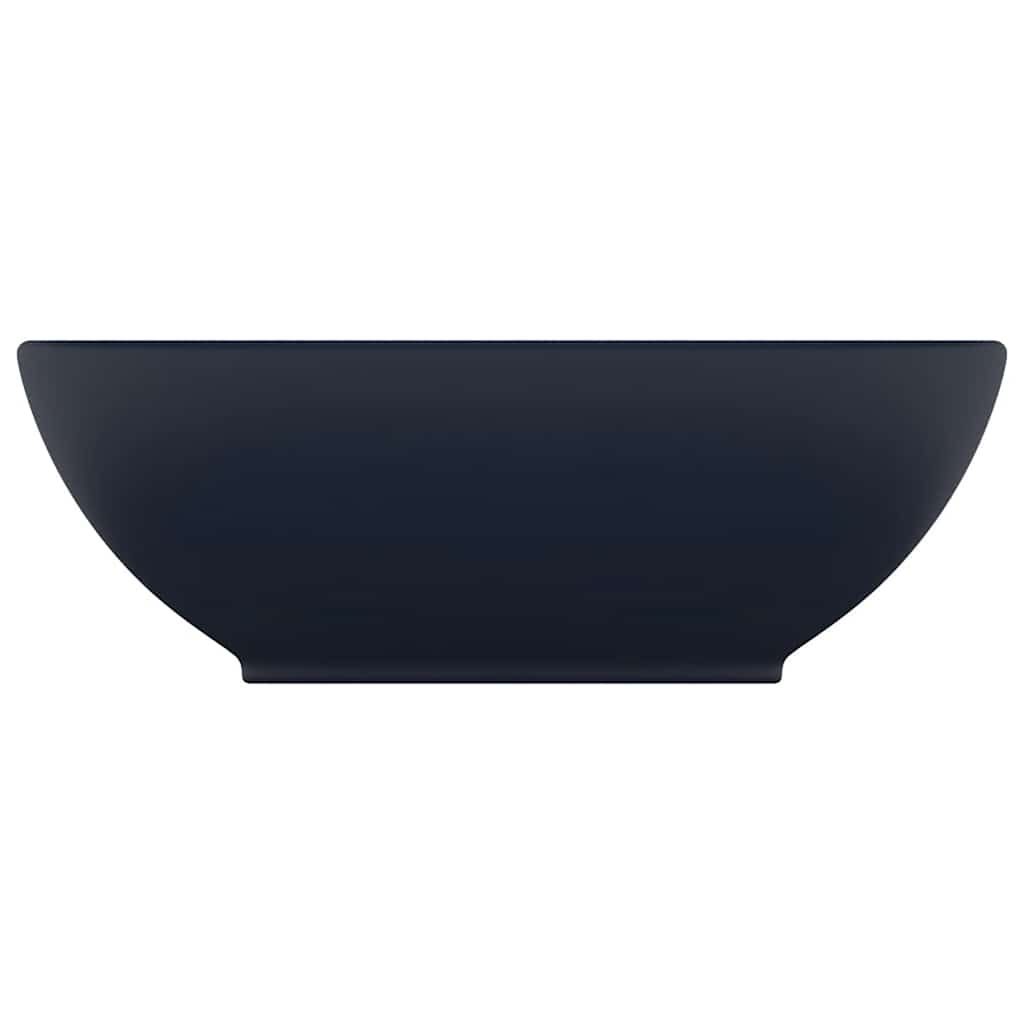 Vidaxl lavabo ovale 40x33 cm Ceramic Matt Bleu foncé