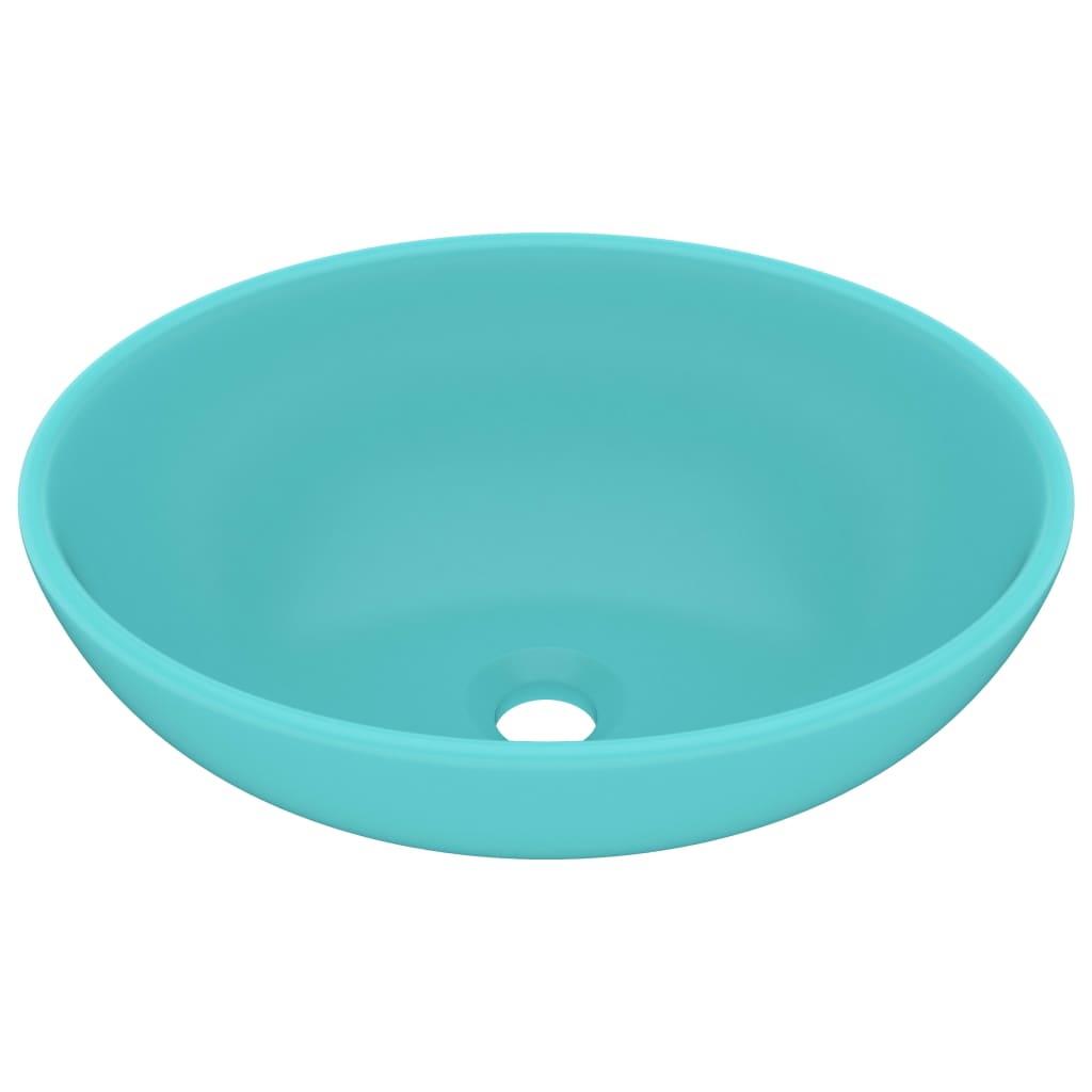 Vidaxl Washingin ovale 40x33 cm Céramique Matt vert clair