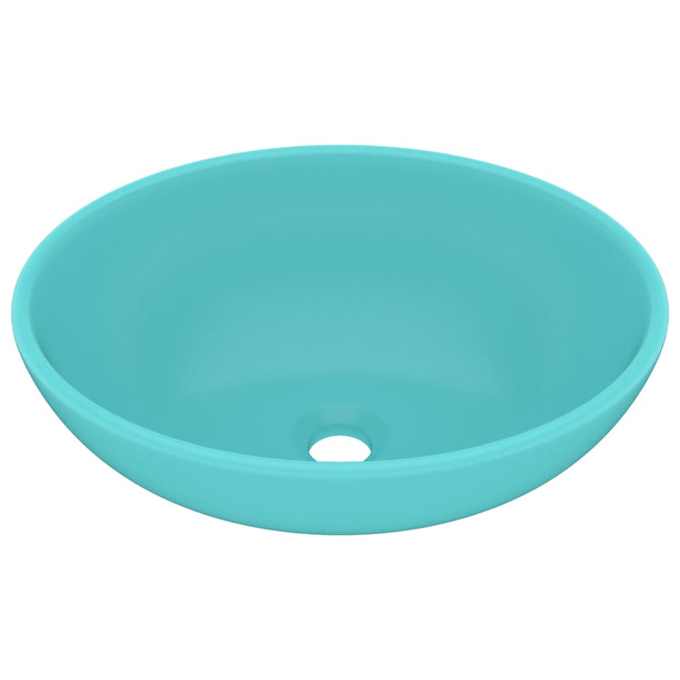 Vidaxl Washingin ovale 40x33 cm Céramique Matt vert clair