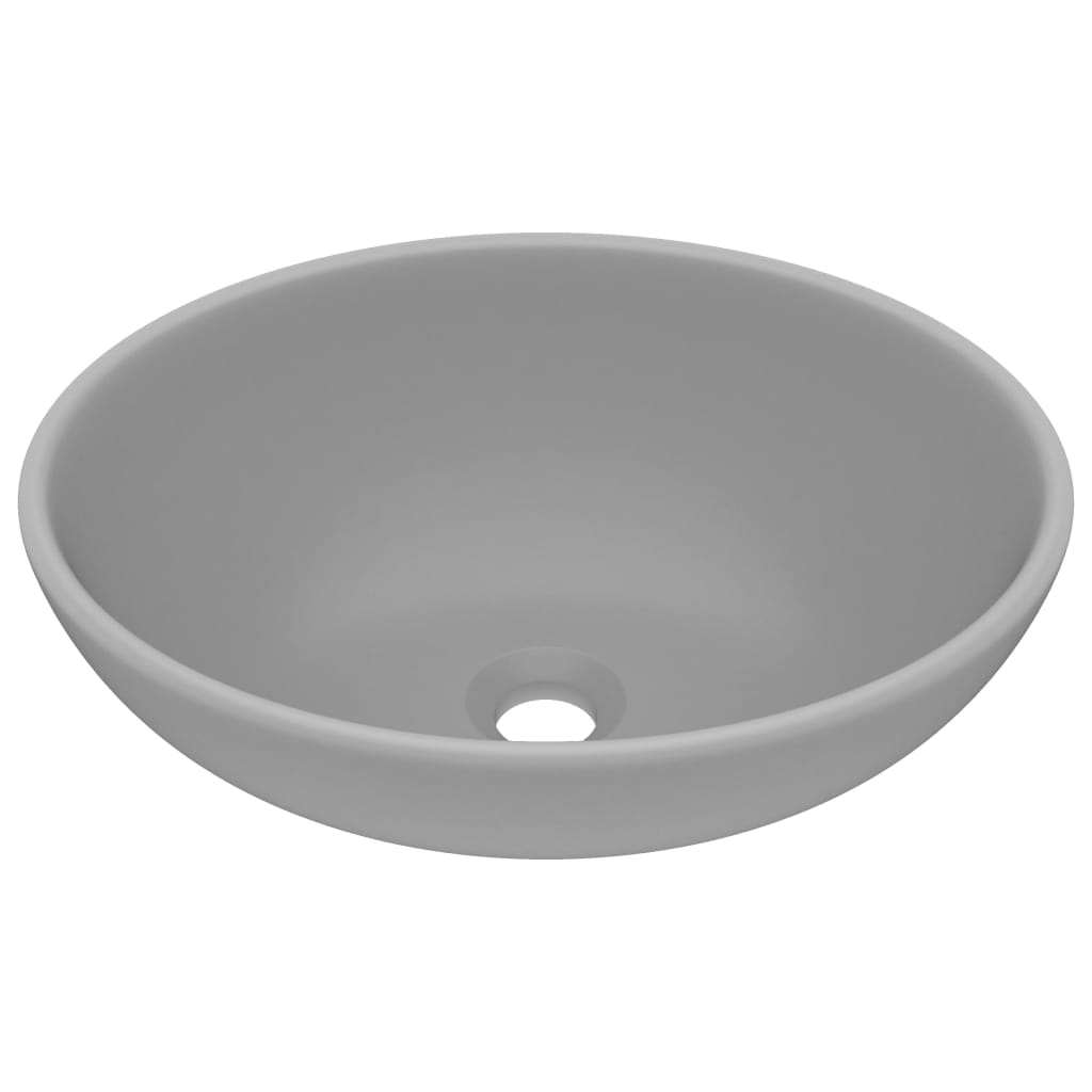Vidaxl Washingin ovale 40x33 cm Céramique Matt Gris clair