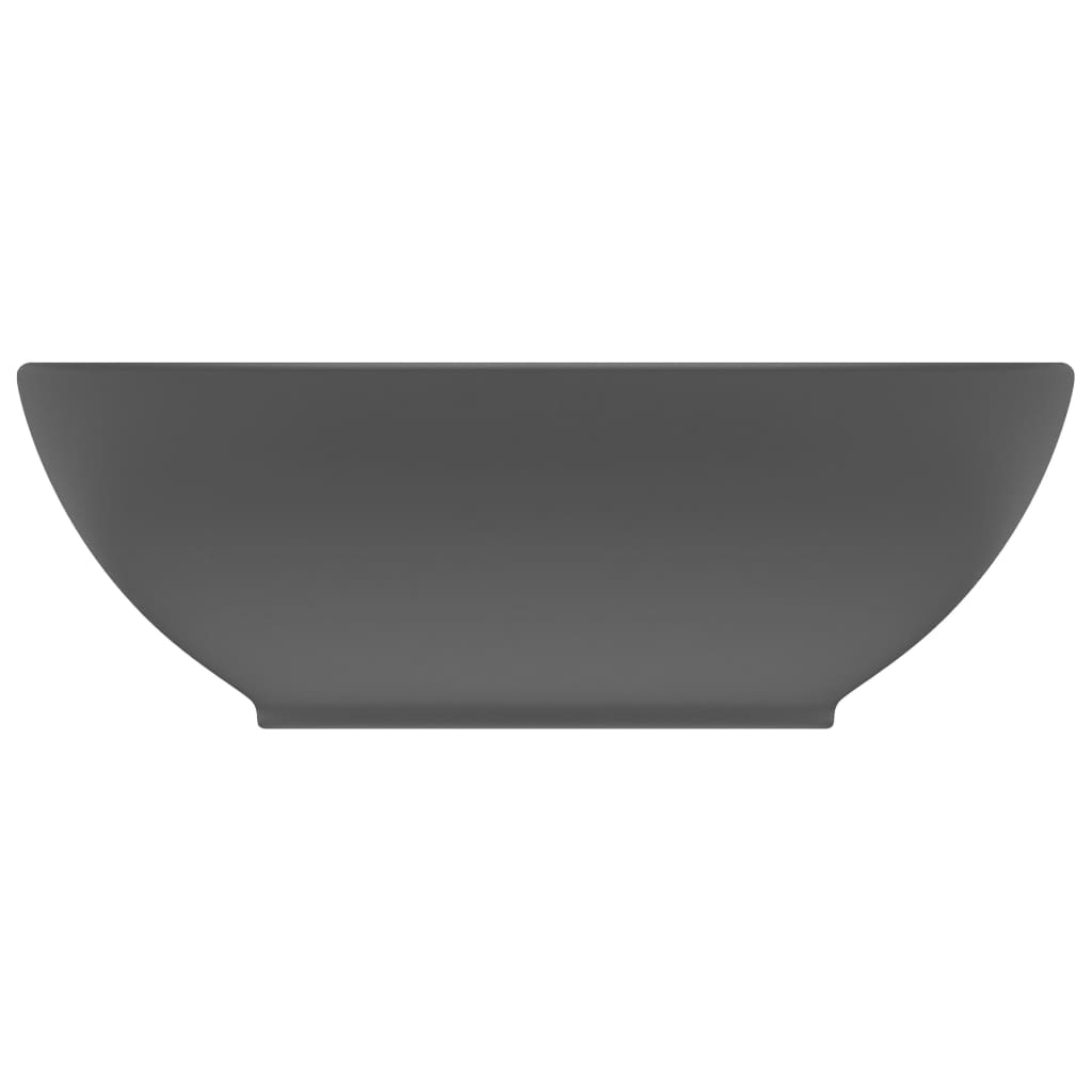 Vidaxl lavabo ovale 40x33 cm tapis céramique gris foncé