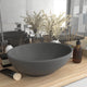 Vidaxl lavabo ovale 40x33 cm tapis céramique gris foncé