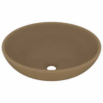 Vidaxl Washingin ovale 40x33 cm Crème de tapis de céramique