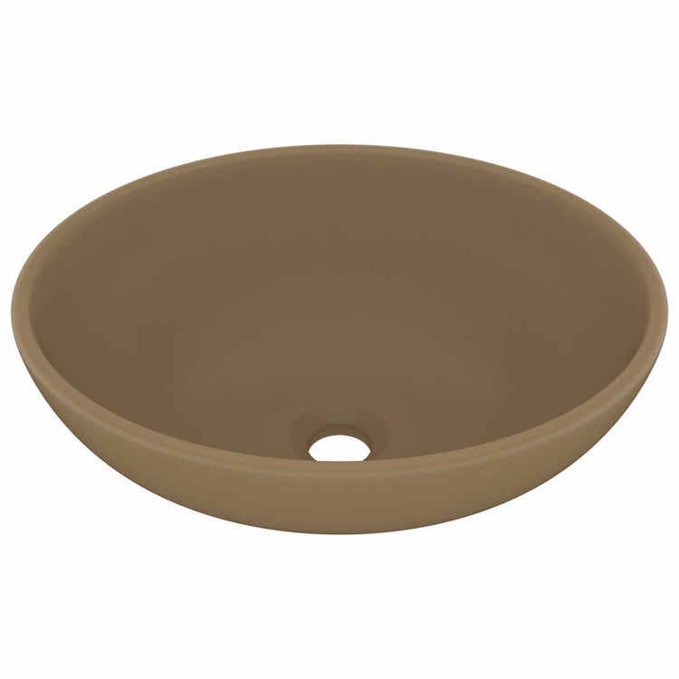 Vidaxl Washingin ovale 40x33 cm Crème de tapis de céramique