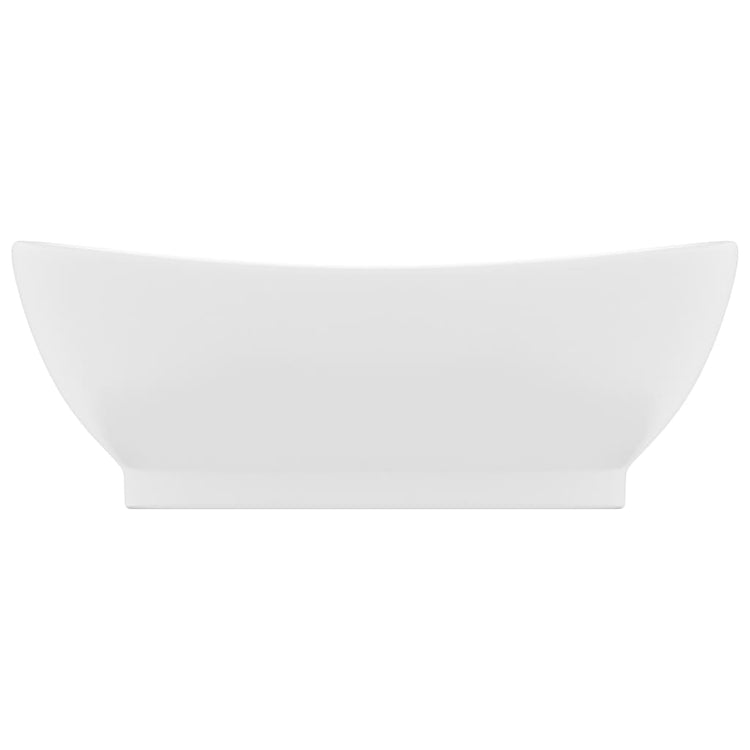 Vidaxl Washingin avec atterrissage ovale 58,5x39 cm Mat en céramique blanc