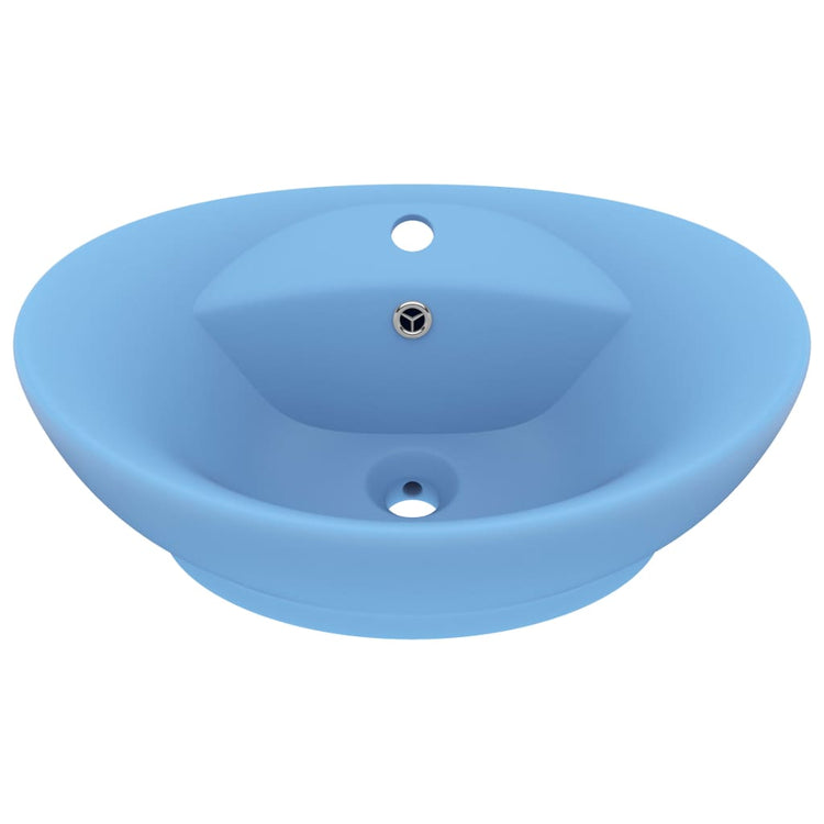 Vidaxl Washingin avec atterrissage ovale 58,5x39 cm Céramique Matt bleu clair