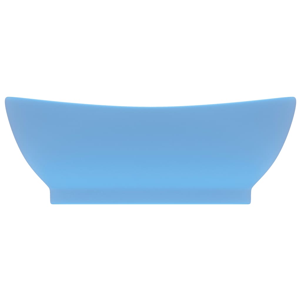 Vidaxl Washingin avec atterrissage ovale 58,5x39 cm Céramique Matt bleu clair