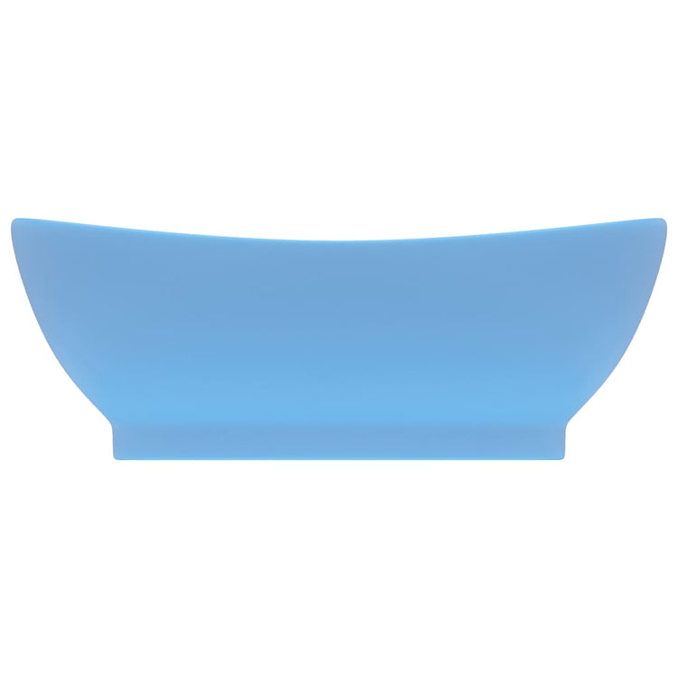 Vidaxl Washingin avec atterrissage ovale 58,5x39 cm Céramique Matt bleu clair