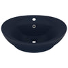 Vidaxl Washingin avec atterrissage ovale 58,5x39 cm Céramique Matt Bleu foncé