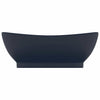 Vidaxl Washingin avec atterrissage ovale 58,5x39 cm Céramique Matt Bleu foncé
