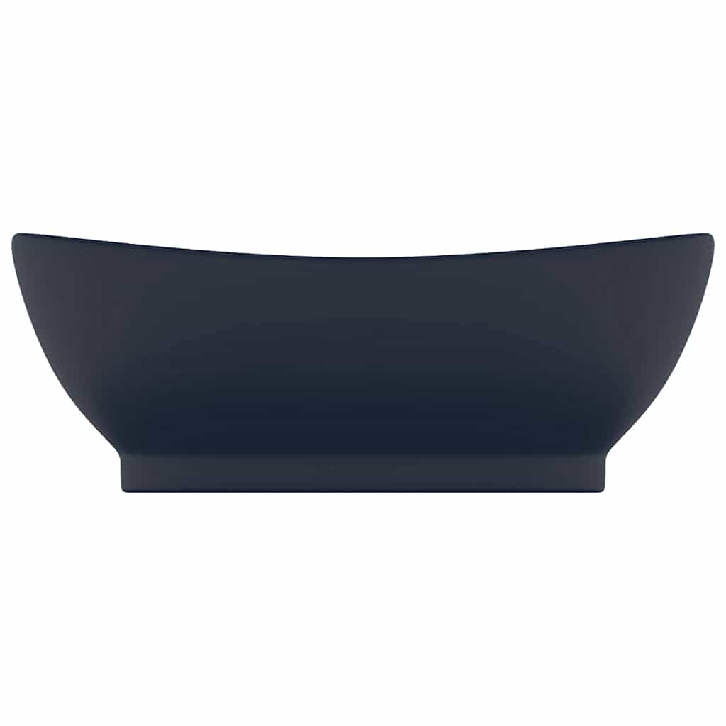 Vidaxl Washingin avec atterrissage ovale 58,5x39 cm Céramique Matt Bleu foncé