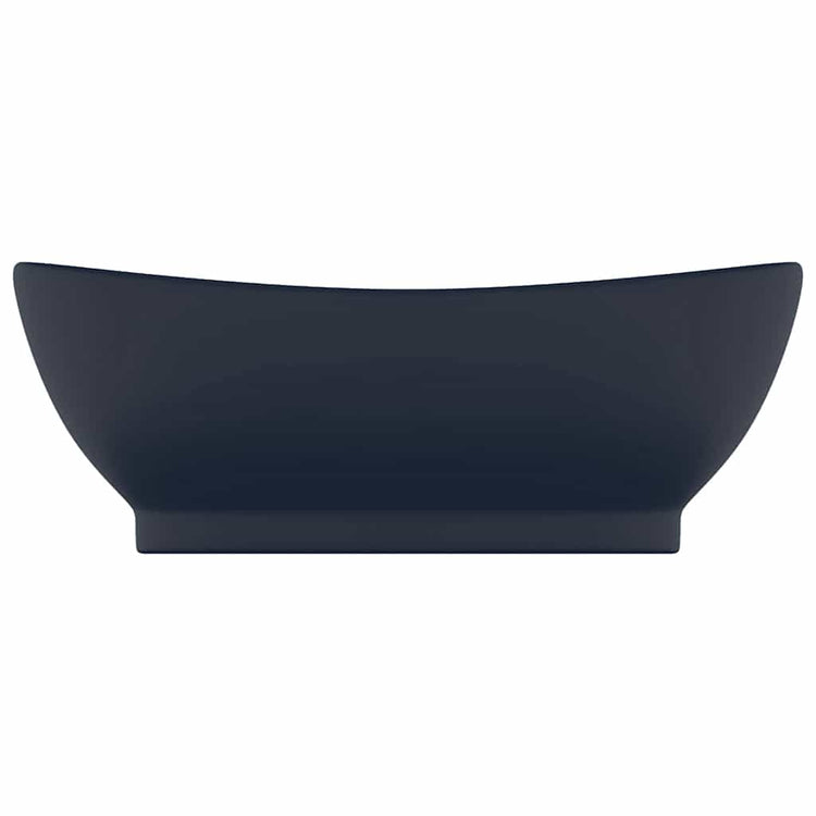 Vidaxl Washingin avec atterrissage ovale 58,5x39 cm Céramique Matt Bleu foncé