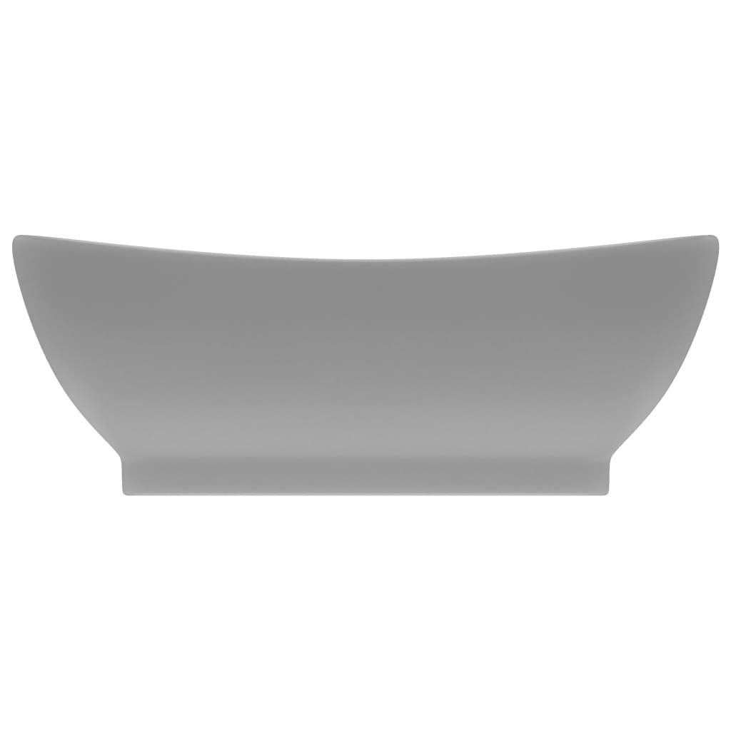 Vidaxl Washingin avec atterrissage ovale 58,5x39 cm en céramique gris clair