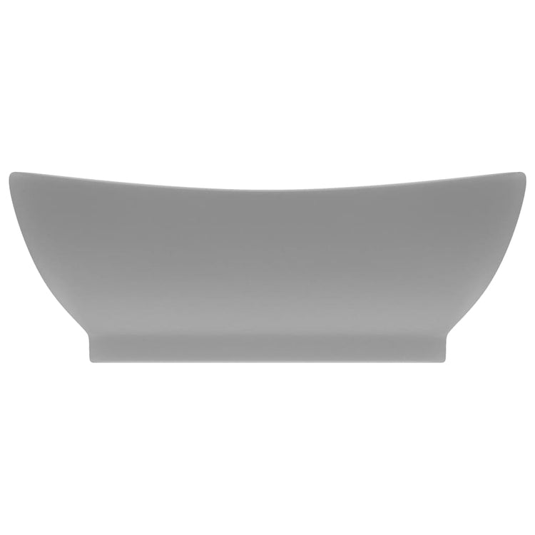 Vidaxl Washingin avec atterrissage ovale 58,5x39 cm en céramique gris clair