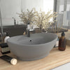 Vidaxl Washingin avec atterrissage ovale 58,5x39 cm en céramique gris clair