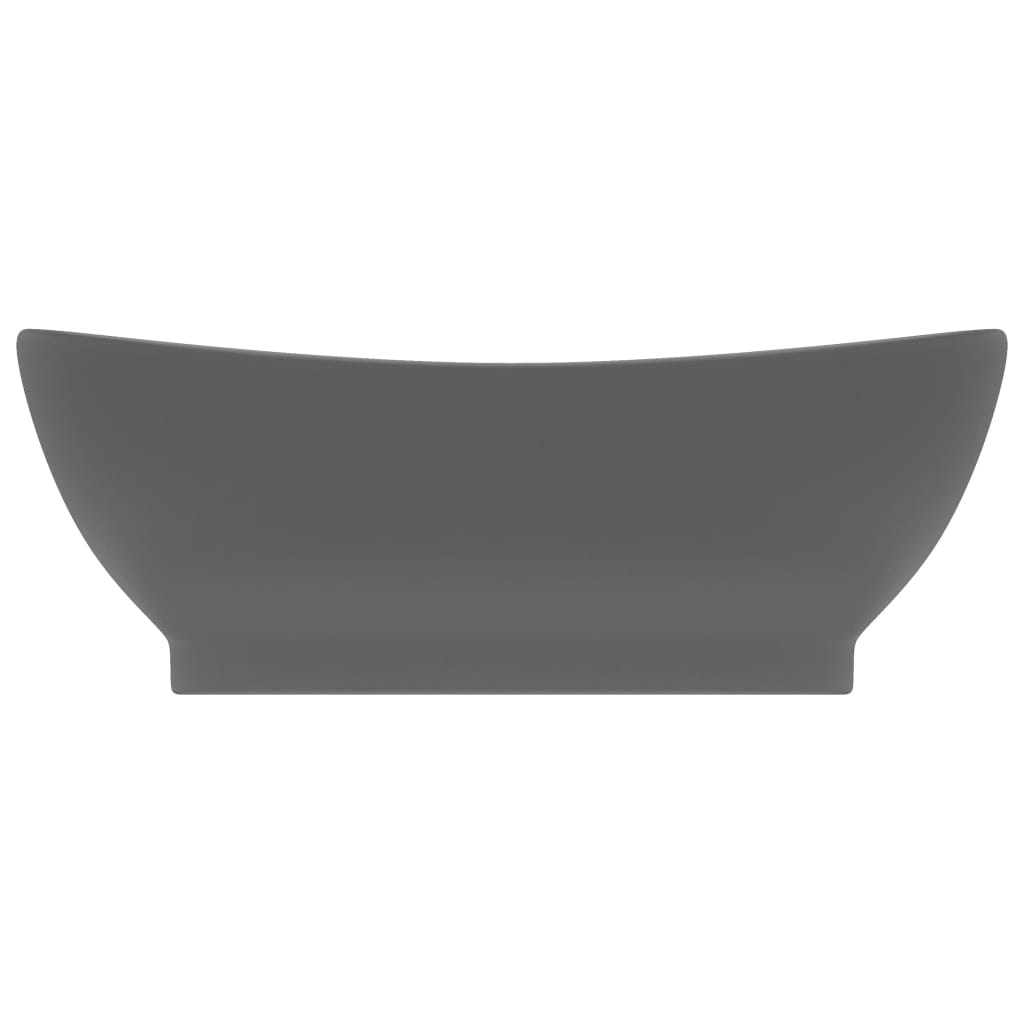 Vidaxl Washingin avec atterrissage ovale 58,5x39 cm en céramique gris foncé