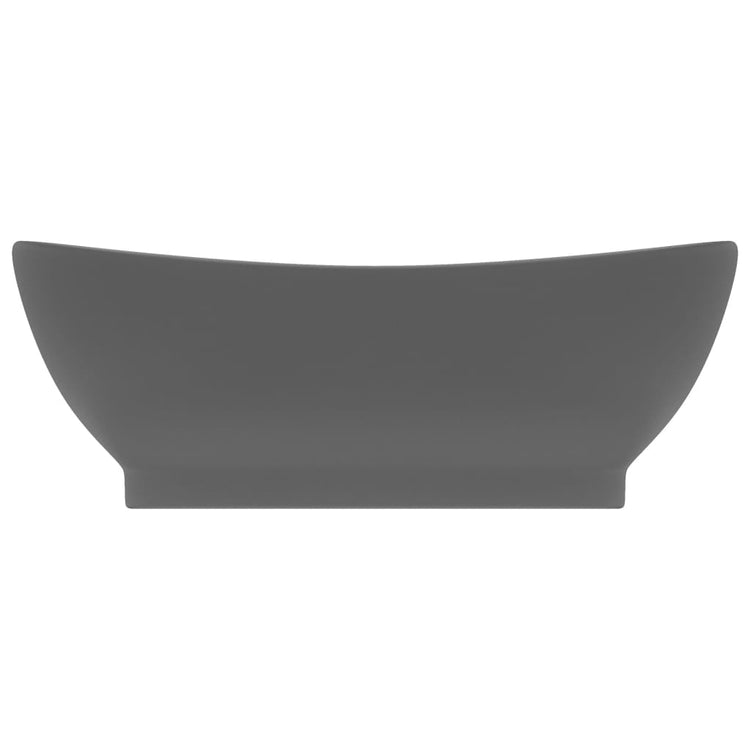 Vidaxl Washingin avec atterrissage ovale 58,5x39 cm en céramique gris foncé