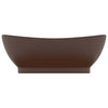 Vidaxl Washingin avec atterrissage ovale 58,5x39 cm en céramique marron foncé