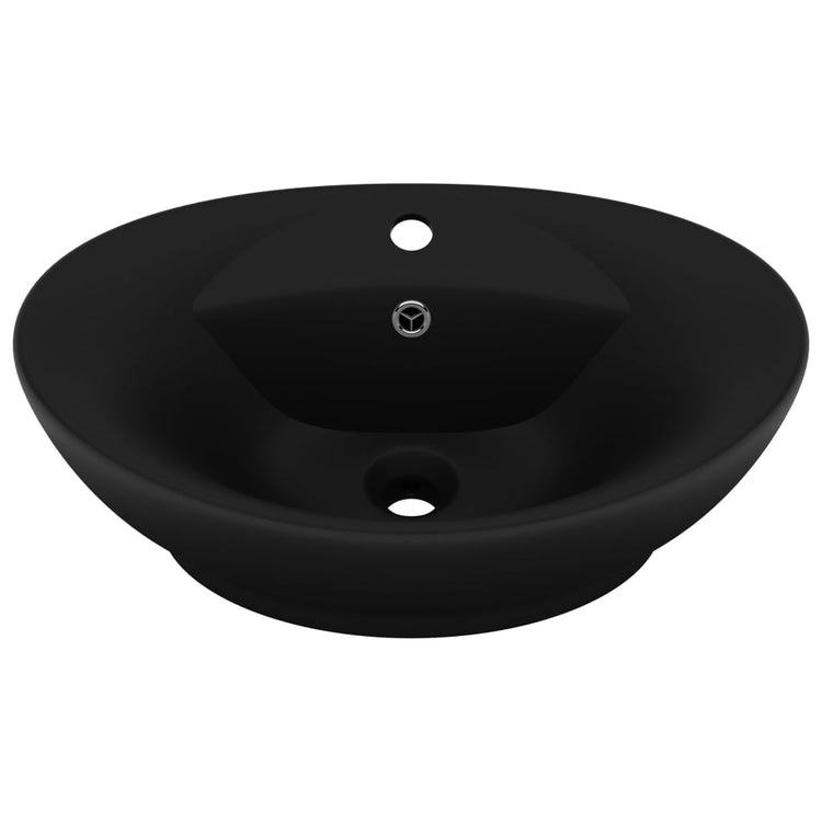 Vidaxl lavabo avec atterrissage ovale 58,5x39 cm en céramique mat