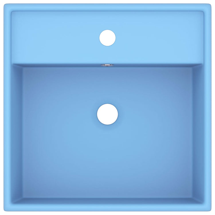 Vidaxl Washingin avec carré d'atterrissage 41x41 cm en céramique bleu clair