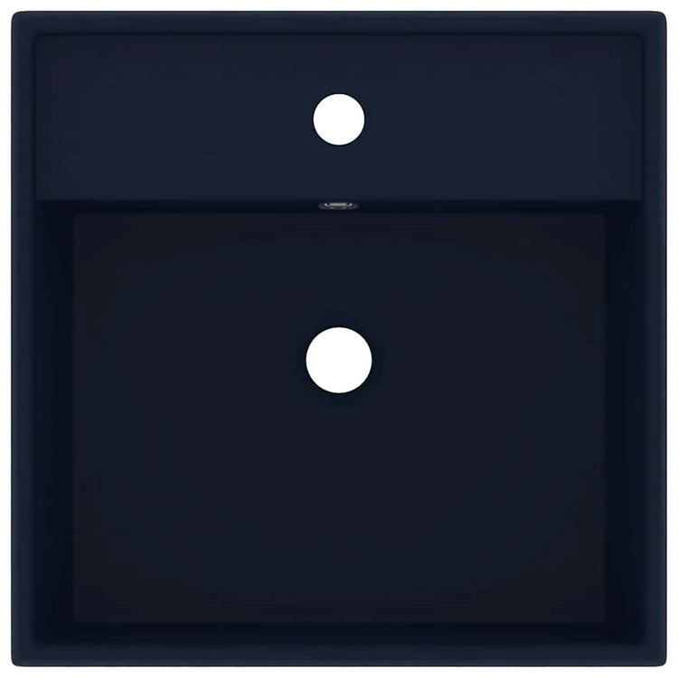 Vidaxx lavabo avec trop-plein carré 41x41cm céramique bleu foncé mat
