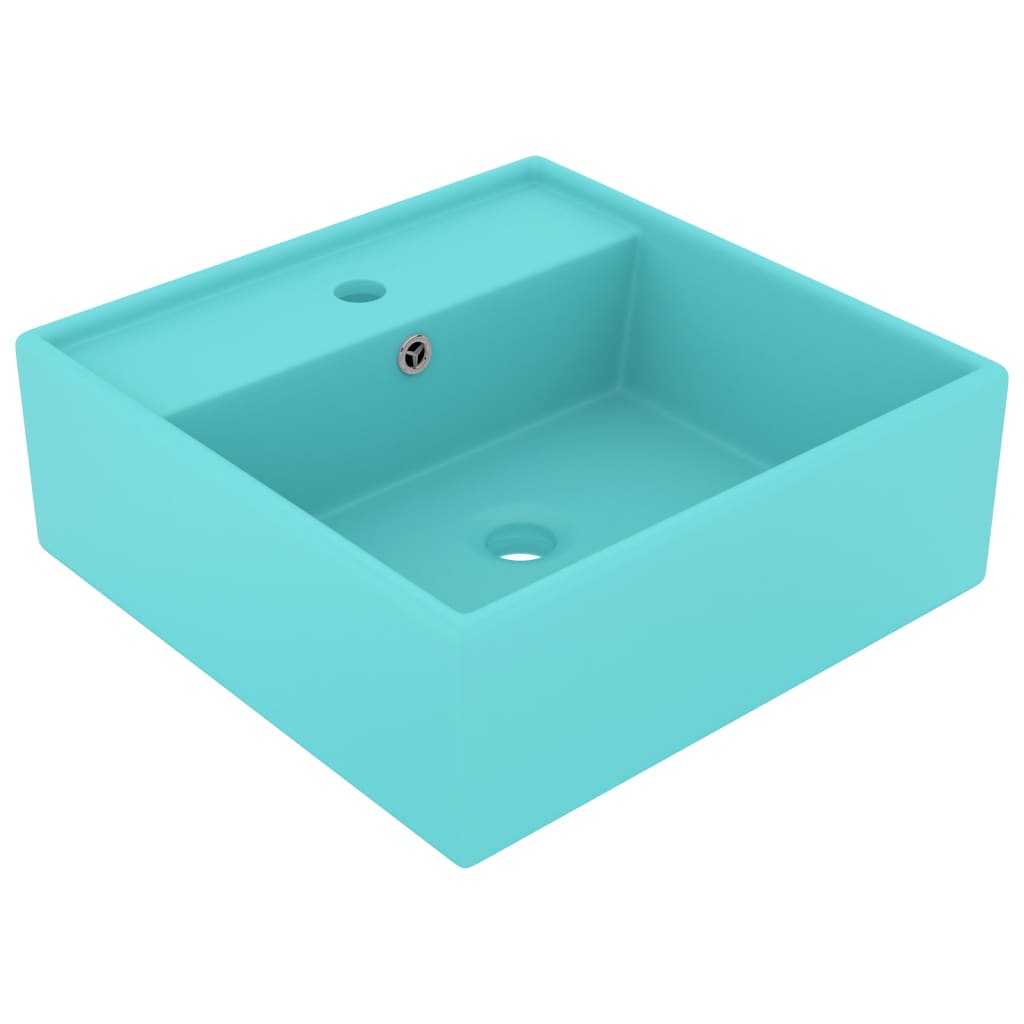 Vidaxl Washingin avec carré d'atterrissage 41x41 cm en céramique Matt vert clair