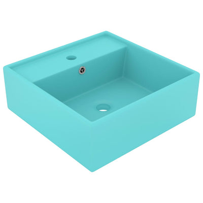 Vidaxl Washingin avec carré d'atterrissage 41x41 cm en céramique Matt vert clair