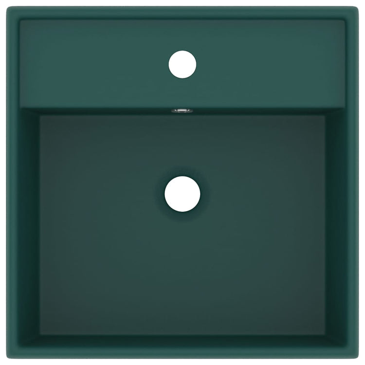 Vidaxl Washingin avec carré d'atterrissage 41x41cm en céramique Matt vert foncé