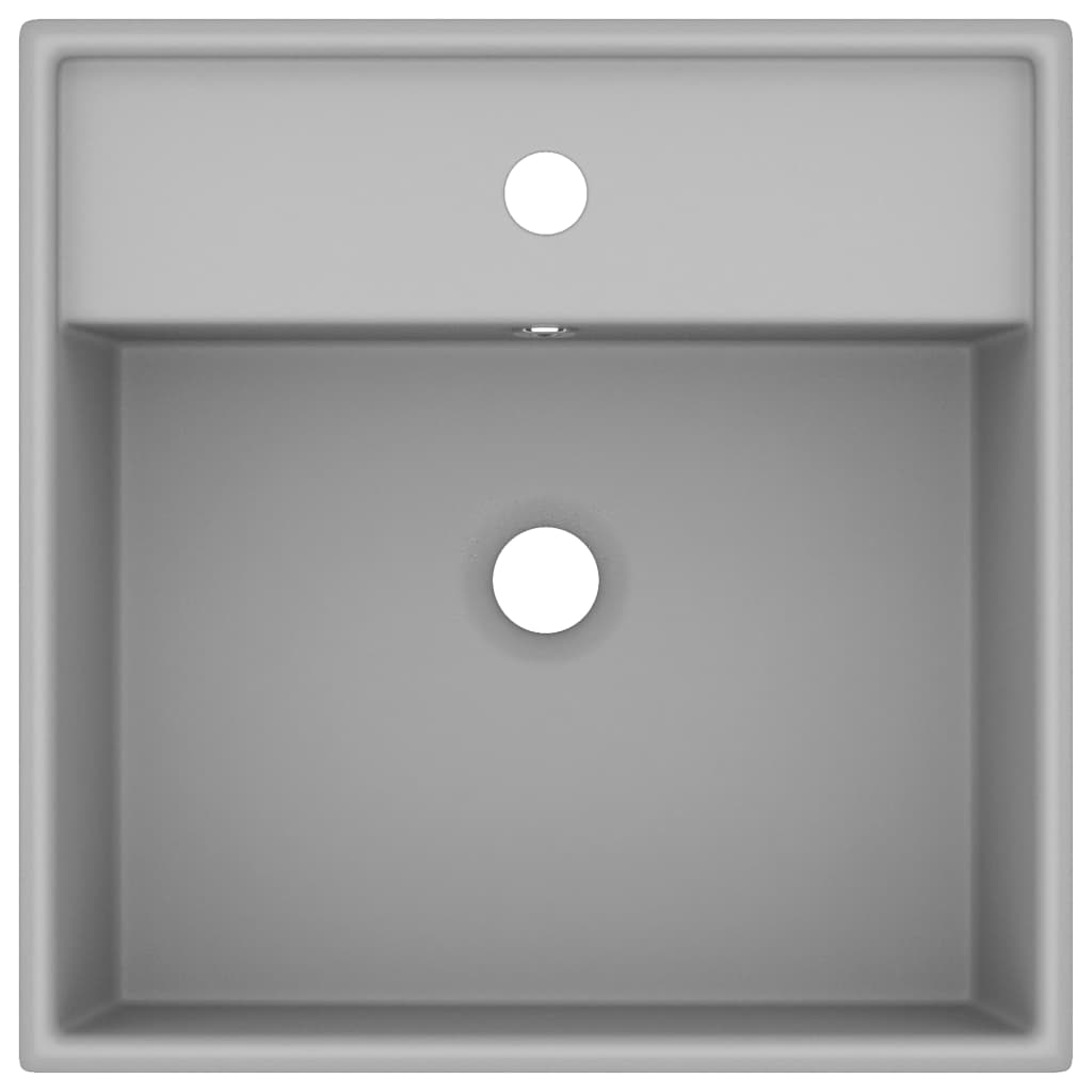 Vidaxl Washingin avec carré d'atterrissage 41x41 cm en céramique gris clair