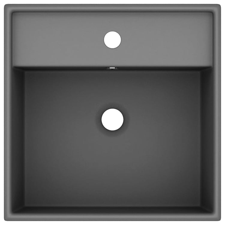 Vidaxl Washingin avec carré d'atterrissage 41x41cm en céramique Matt Gris foncé