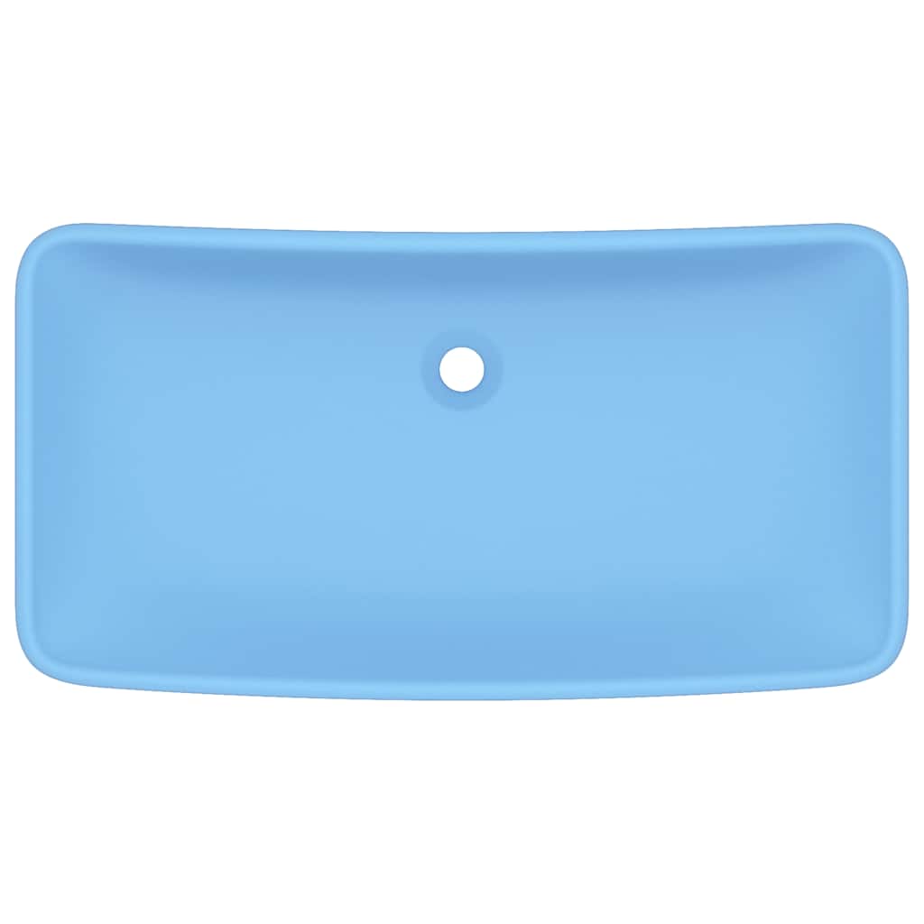 Vidaxl Washbasin Rectangulaire 71x38 cm Céramique Matt bleu clair