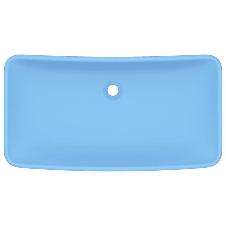 Vidaxl Washbasin Rectangulaire 71x38 cm Céramique Matt bleu clair