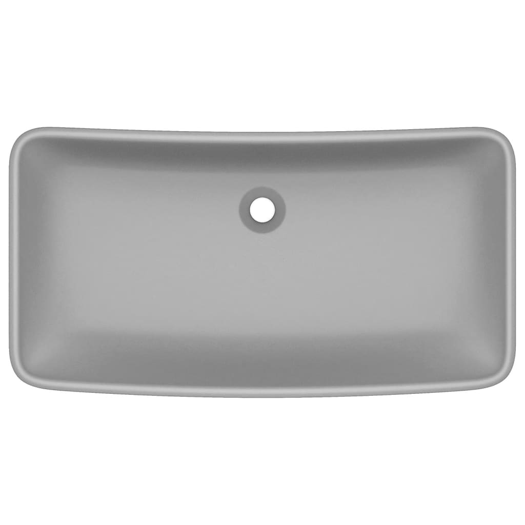 Vidaxl Washingin Rectangulaire 71x38 cm Céramique Matt Gris clair