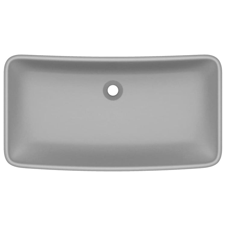 Vidaxl Washingin Rectangulaire 71x38 cm Céramique Matt Gris clair