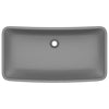 Vidaxl Washbasin Rectangulaire 71x38 cm Mat de céramique gris foncé