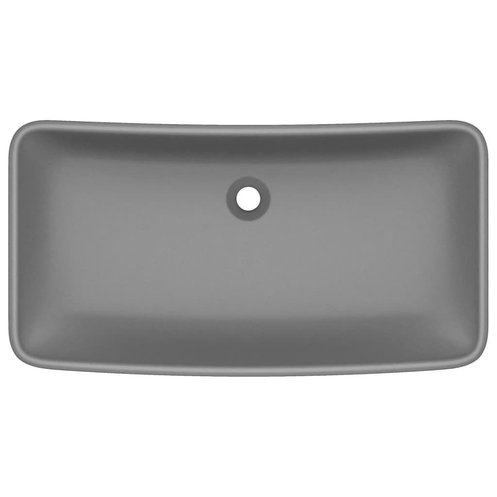Vidaxl Washbasin Rectangulaire 71x38 cm Mat de céramique gris foncé