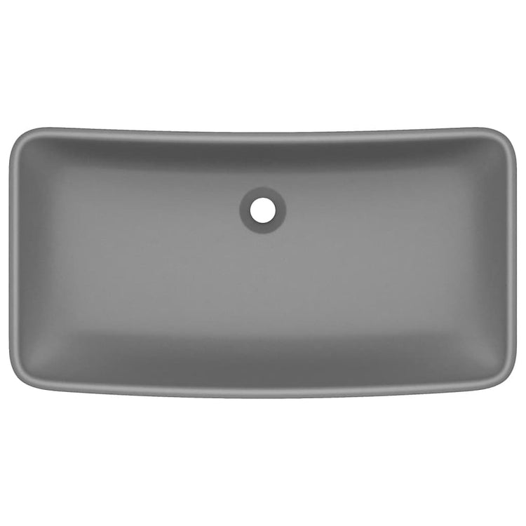 Vidaxl Washbasin Rectangulaire 71x38 cm Mat de céramique gris foncé