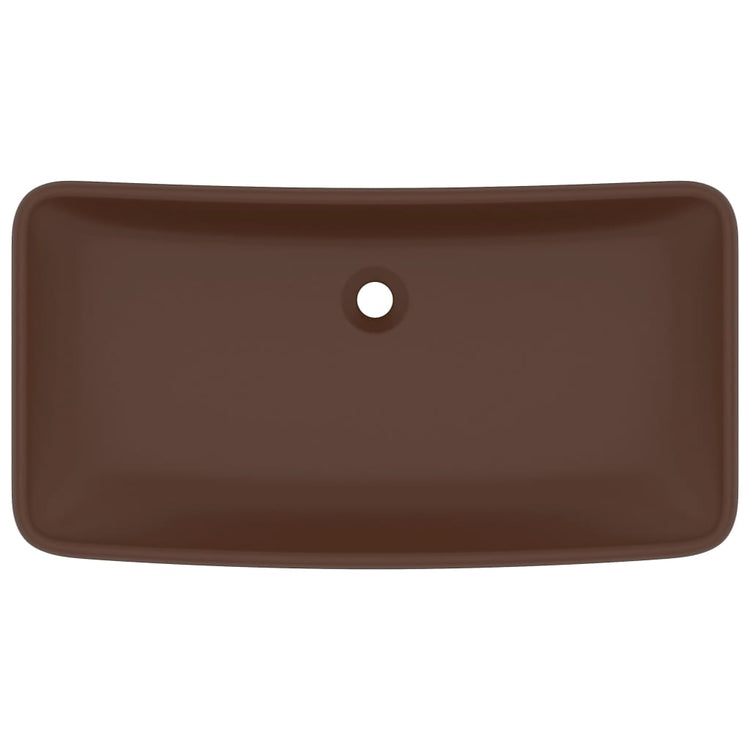 Vidaxl Washbasin Rectangulaire 71x38 cm Céramique Matt brun foncé