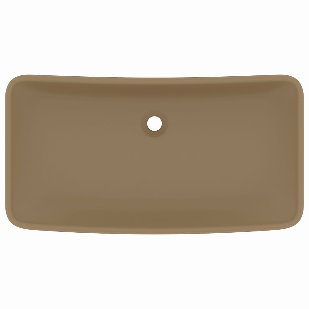 Vidaxl Washbasin Rectangular 71x38 cm Crème de tapis de céramique