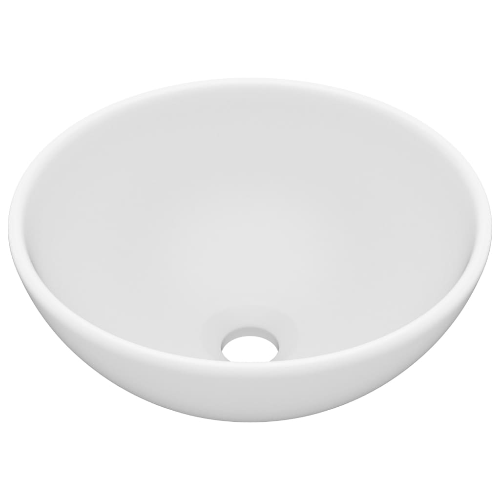 Vidaxl Washbasin Round 32.5x14 cm Mat de céramique blanc