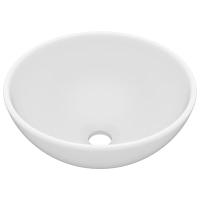 Vidaxl Washbasin Round 32.5x14 cm Mat de céramique blanc